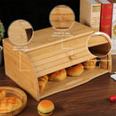 Premium Bamboo Bread Box Storage and Organizer