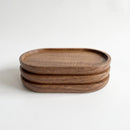 Three-Piece Oval Wood Tray Set